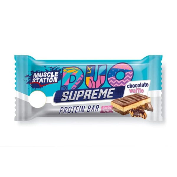 پروتئین بار کرانچی سوپریم با مغز شکلات و وافل (40 گرم) supreme muscle station