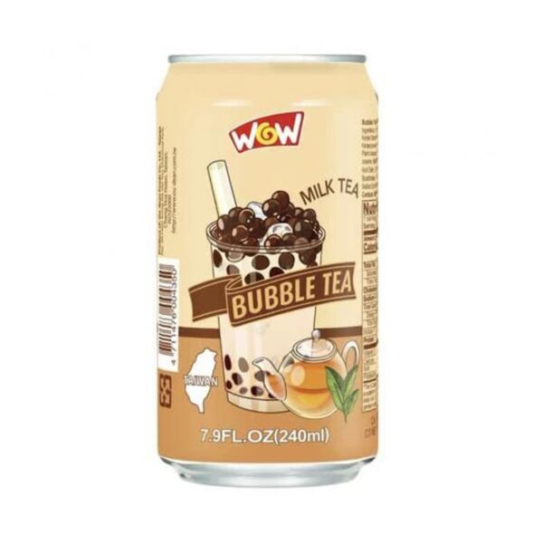 بابل تی واو با طعم شیر و چای WOW BUBBLE TEA  Milk tea | 235ML