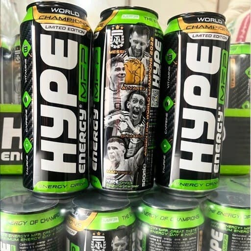 نوشابه انرژی زا هایپ ام اف پی دوبل قوطی ۵۰۰ میلی لیتر اصل اتریش hype mfp world champions