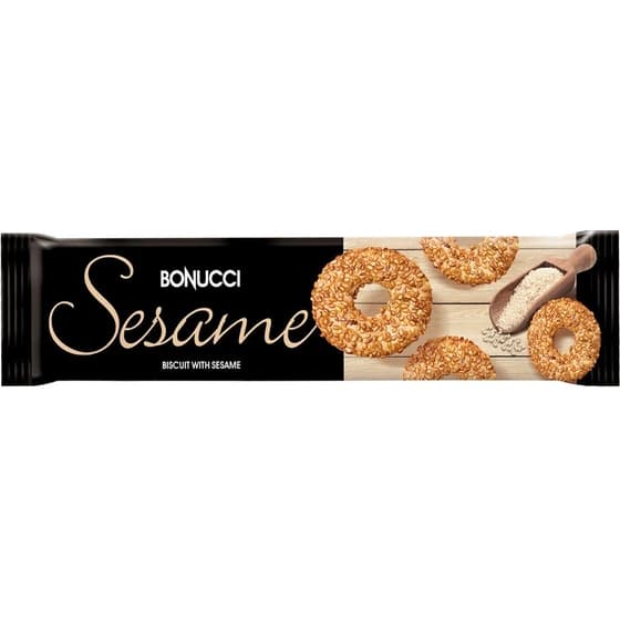 بیسکوئیت حلقه ای بونوچی Bonucci White Sesame کنجد سفید 60 گرم