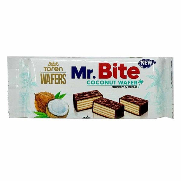 ویفر نارگیلی با روکش شکلات مستر بایت تورن 38 گرم Mr.Bite