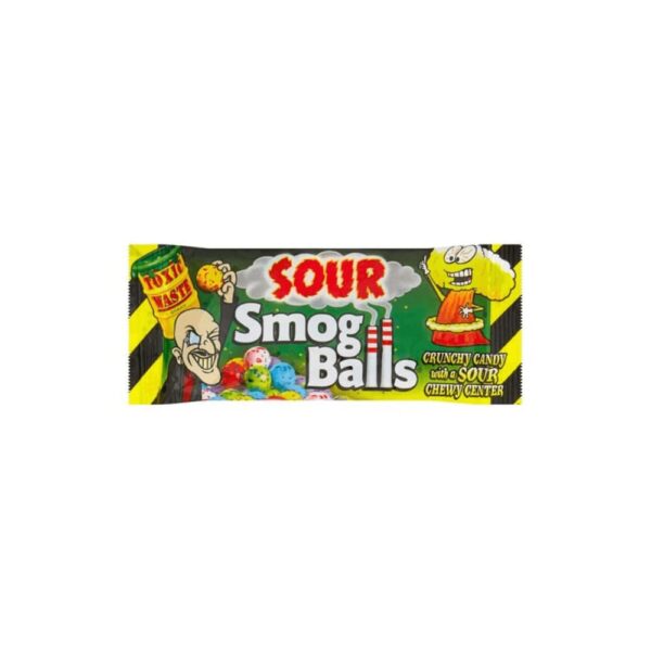 آبنبات Sour smog balls با مغز نرم (آبنبات های دودزا توپی)  48 گرمی toxic vaste