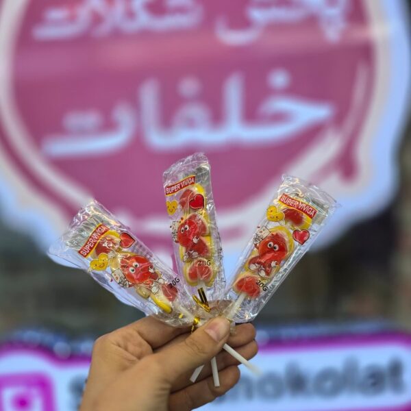 ابنبات چوبی پاستیلی با طرح قلب