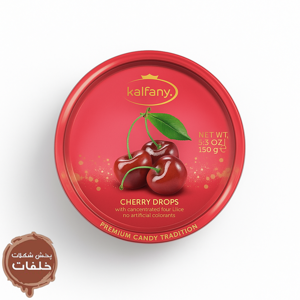 آبنبات گیلاس Kalfany Cherry Drops آبنبات Kalfany طعم گیلاس 150 گرم Kalfany Cherry Drops 150g