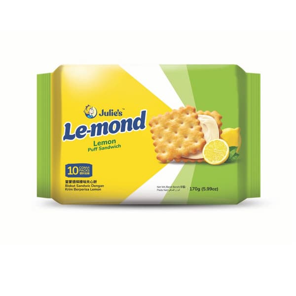 بیسکوییت لموند LEMOND لیمویی 180گرم 10 عددی Julie's