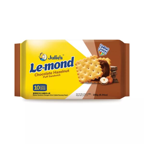 بیسکوییت لموند LEMOND فندقی 180گرم 10 عددی Julie's