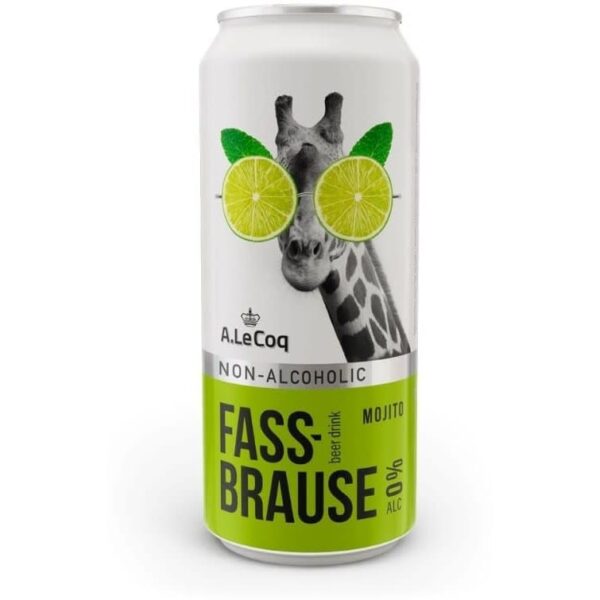 آبجو بدون الکل با طعم موهیتو 500 میل  FASS BRAUSE