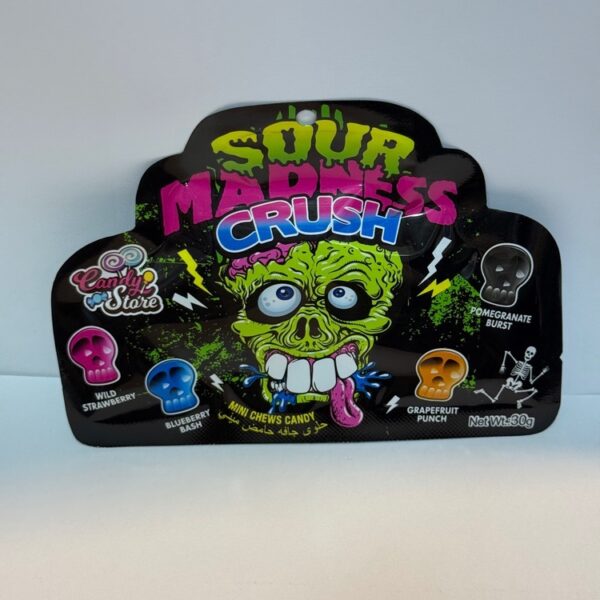 آبنبات ترش میکس 30 گرم sour madness crush مشکی