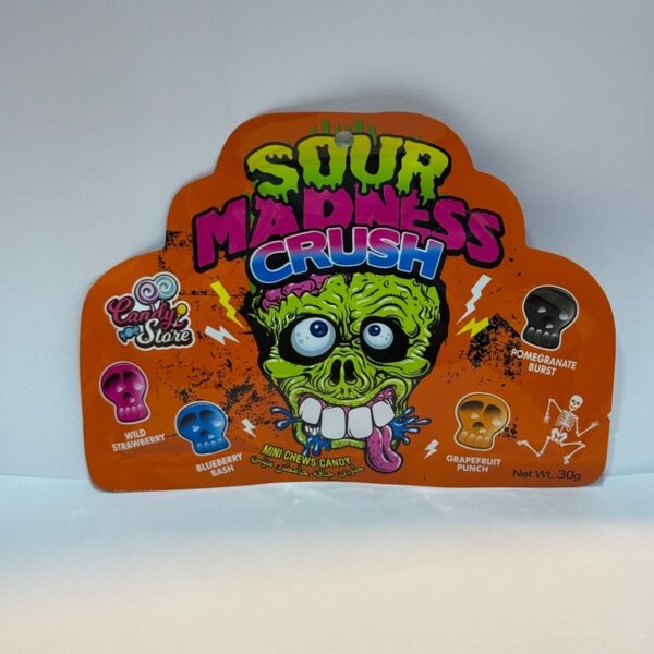 آبنبات ترش میکس 30 گرم sour madness crush نارنجی