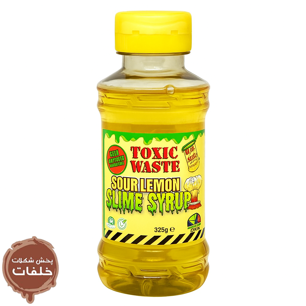 شربت ترش لیمویی Toxic Waste Sour Lemon Slime Syrup ۳۲۵ گرمی با طعم لیموی غلیظ و ترش